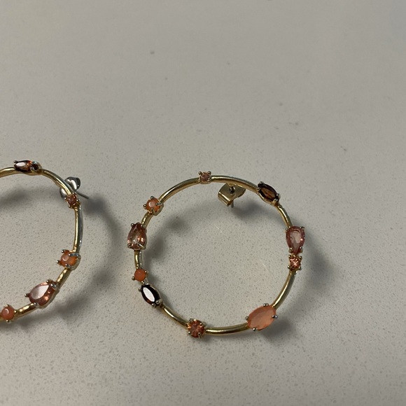 Anthropology gold hoop earrings - Picture 3 of 3